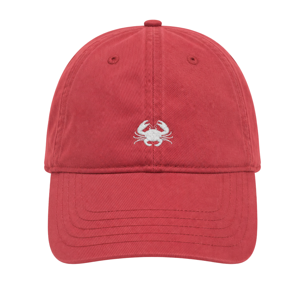 Red Embroidered Crab Baseball Cap Adjustable Strapback Dad Hat 1
