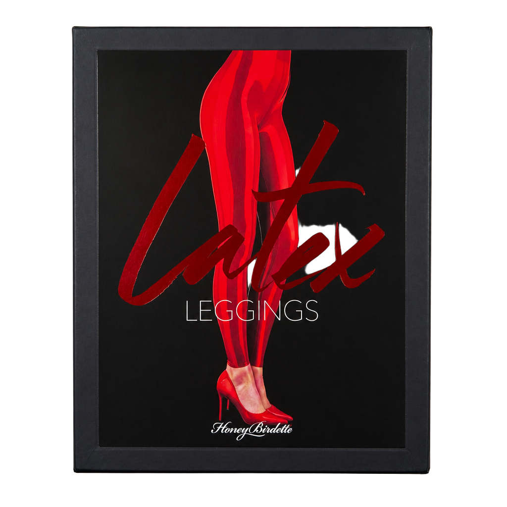 Honey Birdette Latex Leggings Red 1