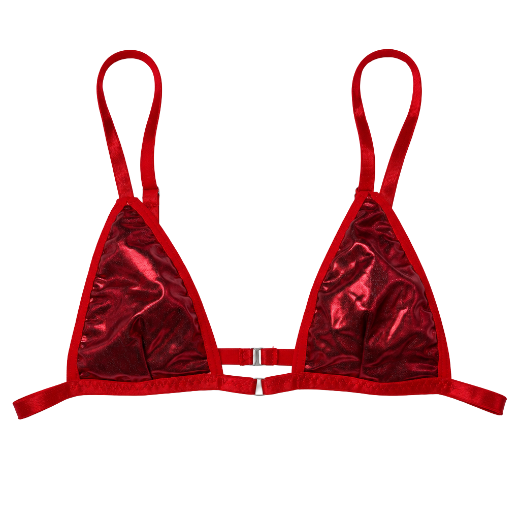 Metallic Red Triangle Bralette 1