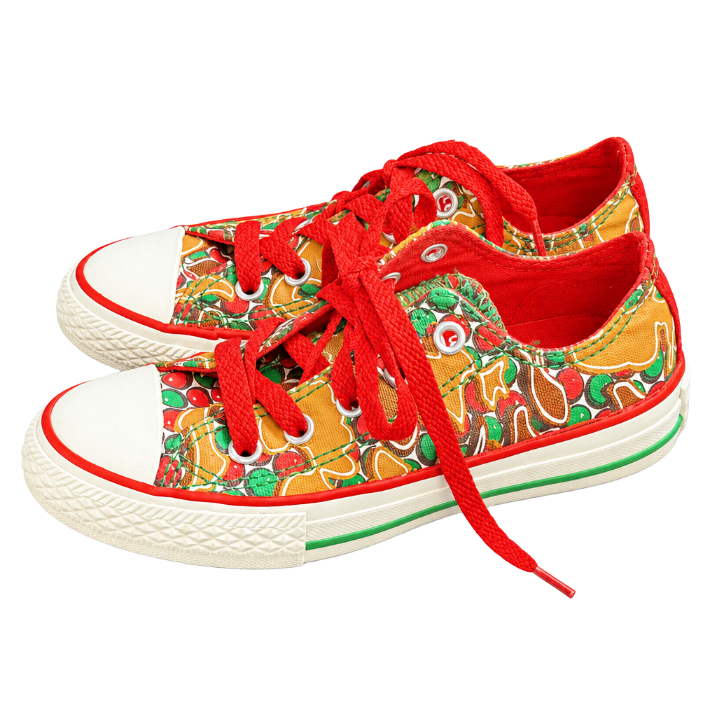 Converse All Star Low Christmas Gingerbread Size 11 Kids 1