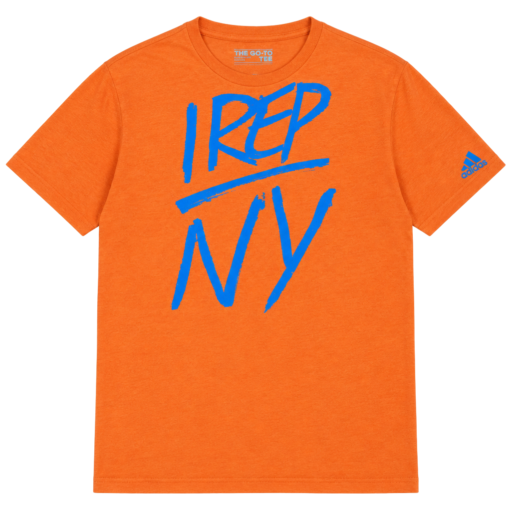Adidas The Go-To Tee I Rep NY Size 2X Orange T-Shirt 1