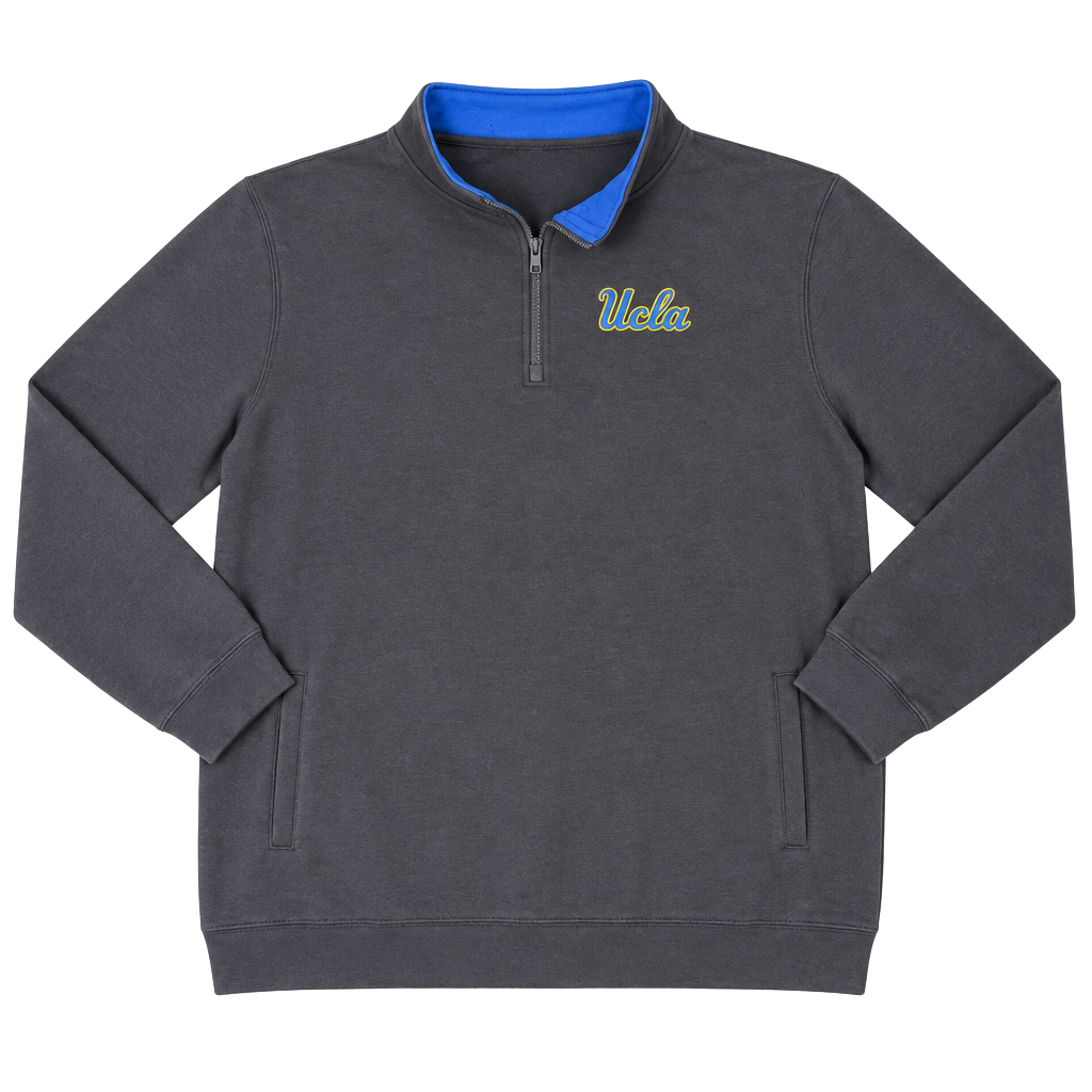 Colosseum UCLA Bruins 1/4 Zip Sweatshirt Size L Gray Blue 1