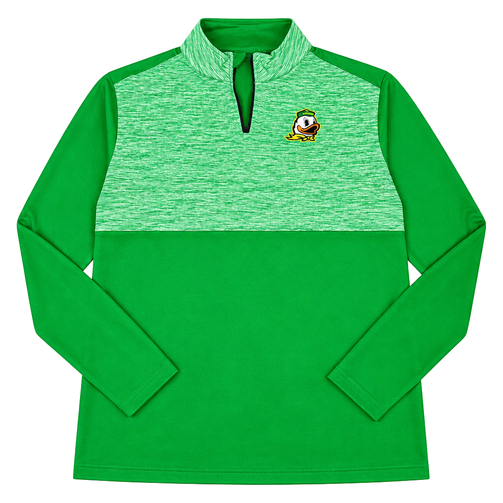 Captivating Oregon Ducks Quarter-Zip Pullover Size 2XL Green 1