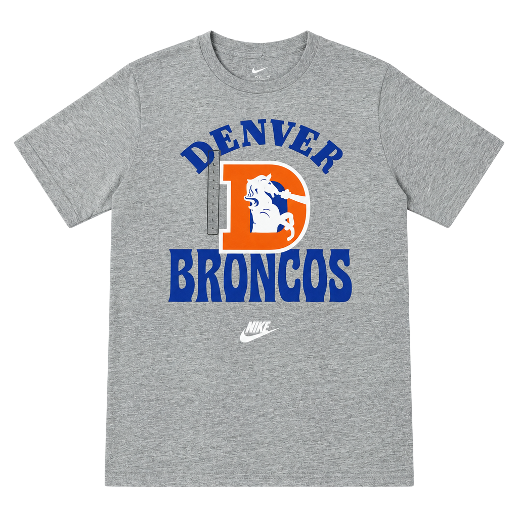 Nike Denver Broncos T-Shirt Size L 14/16 Gray Cotton Blend NFL 1