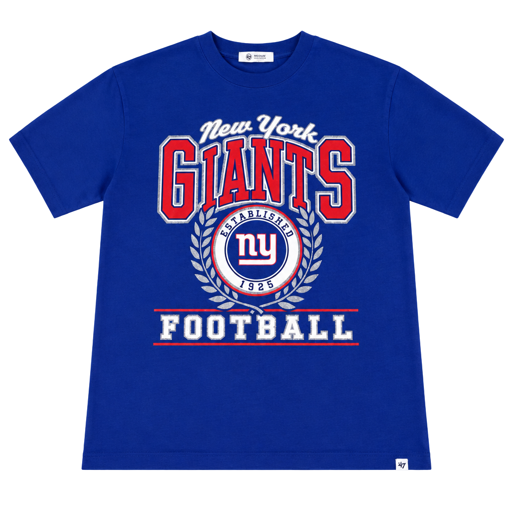 47 Brand New York Giants Football T-Shirt Size Medium Blue Graphic Tee 1