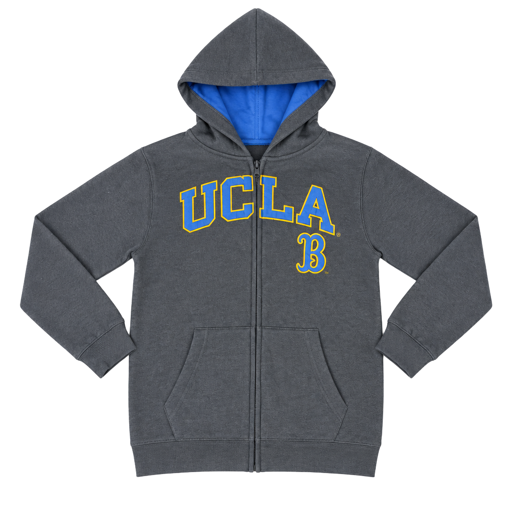 Colosseum UCLA Youth Zip-Up Hoodie Size M 12-14 Charcoal Blue 1