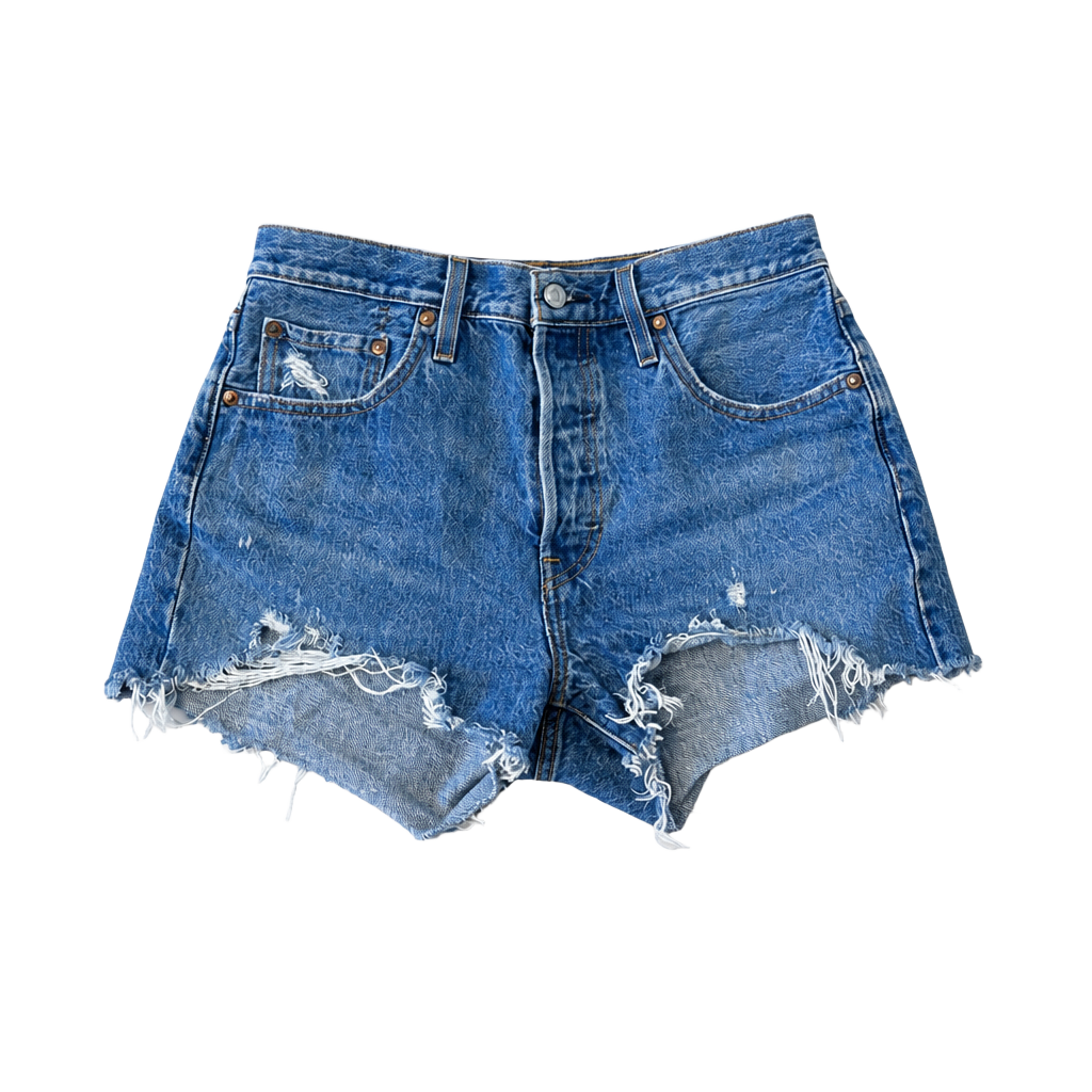 Levi's Premium 501 Original Distressed High Rise Cut-Off Shorts W29 1
