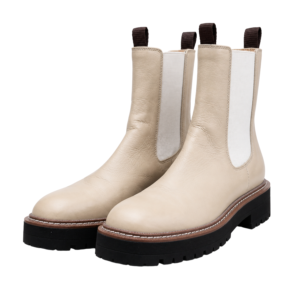 Sam Edelman Laguna Waterproof Chelsea Boot in Sesame Leather 1