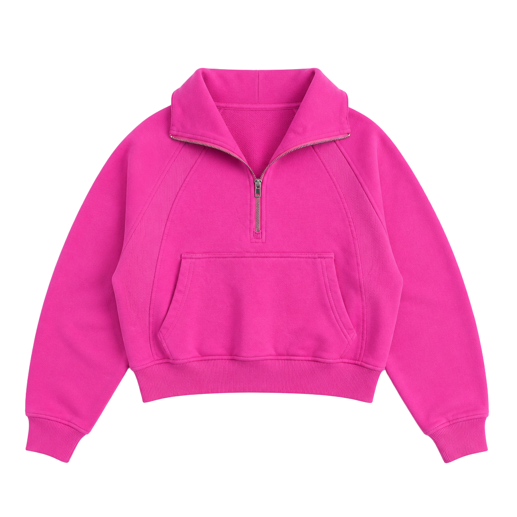 Zyia Active Pink Cozy Half-Zip Cropped Hoodie Size S 1