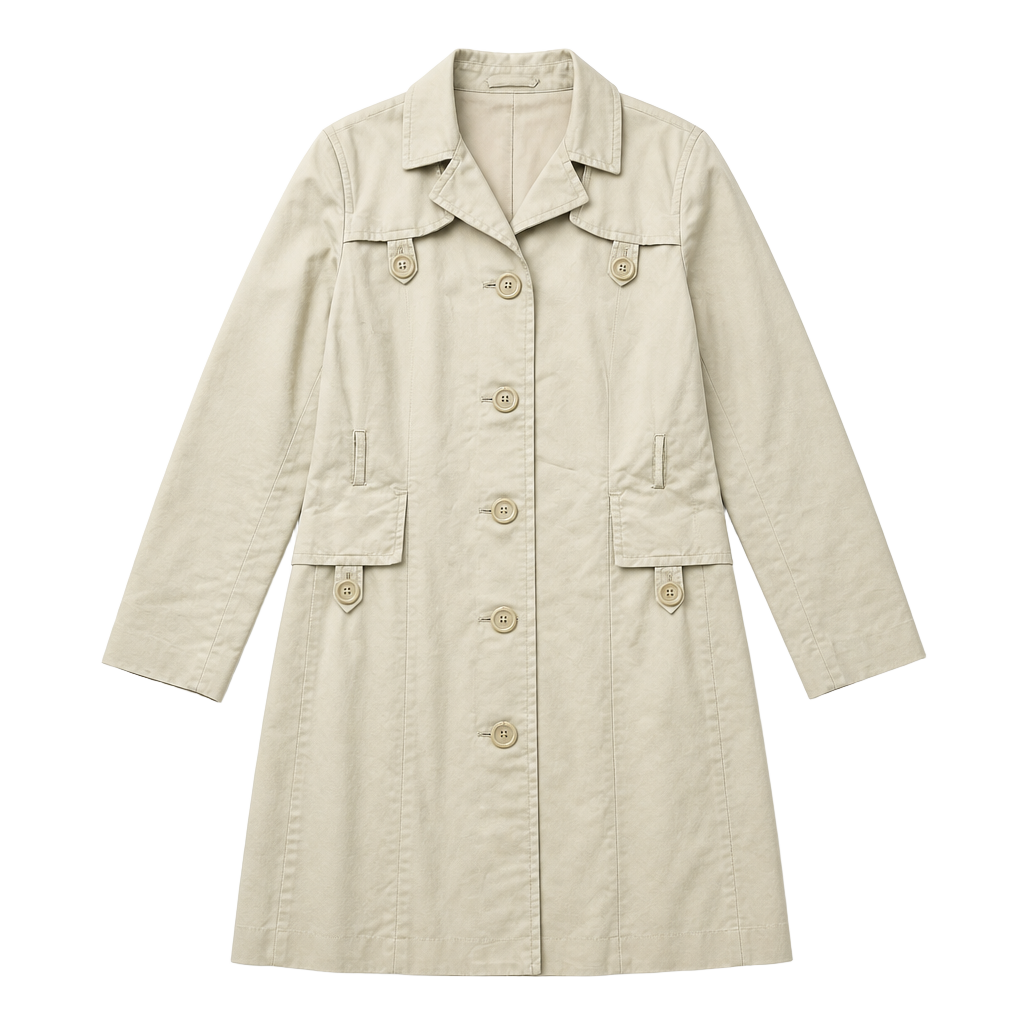 Mossimo Women's Tan Single Breasted Cotton Blend Trench Coat 1