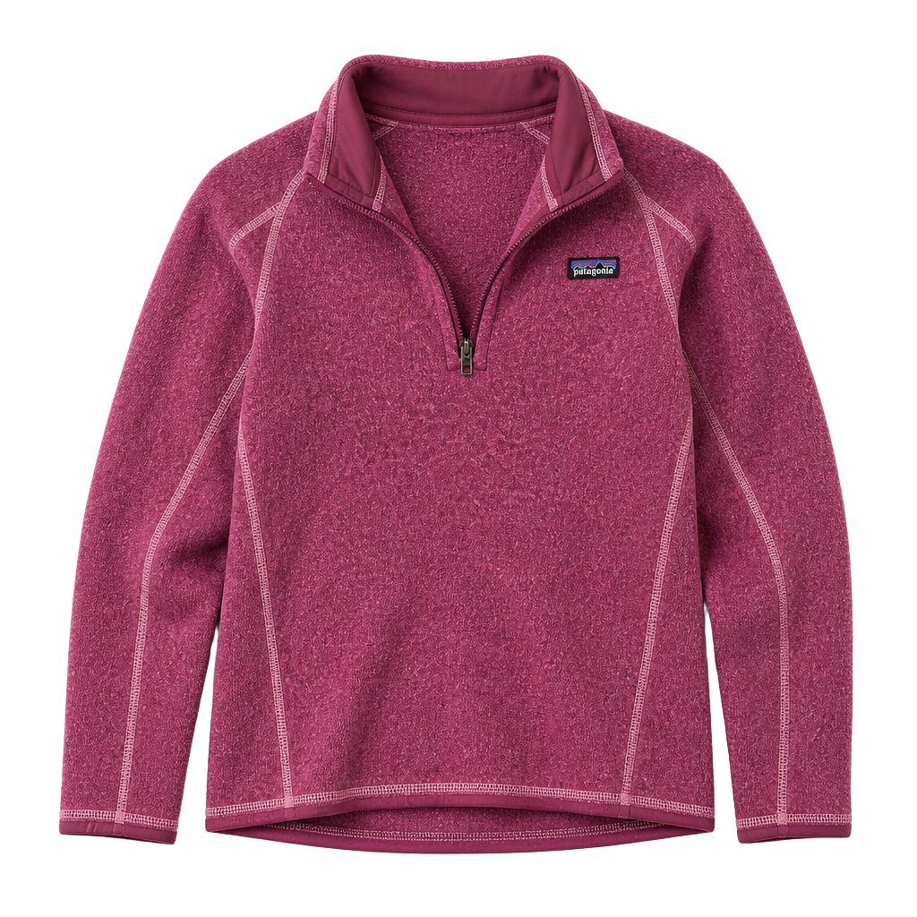 Patagonia Girls Purple Sweater 1/4 Zip Fleece Pullover Size XL 14 1
