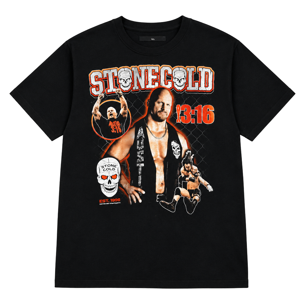 WWE Stone Cold Steve Austin 3:16 T-Shirt XL Black Graphic Tee 1