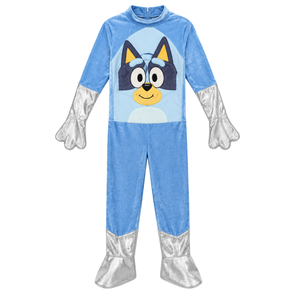 Disguise Bluey Deluxe Toddler Costume Size M 3T-4T Blue Jumpsuit Hood 1