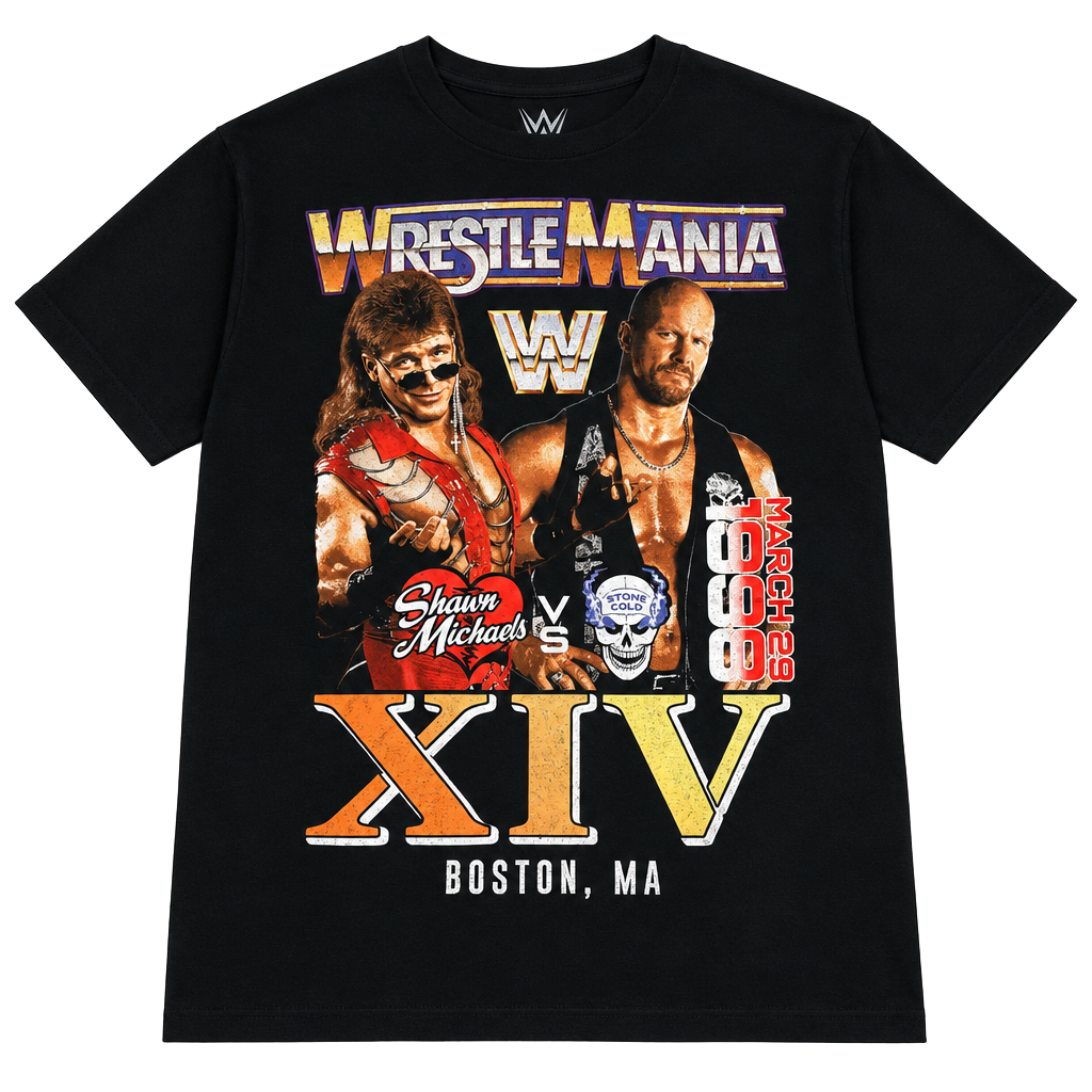 WWE WrestleMania XIV Stone Cold Steve Austin T-Shirt Size M Black 1