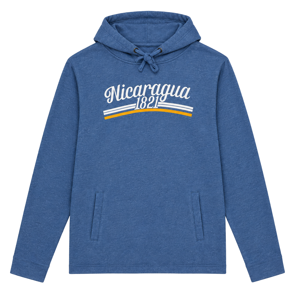 Besses Nicaragua Hoodie Size M Blue 1821 Graphic Pullover Sweatshirt 1