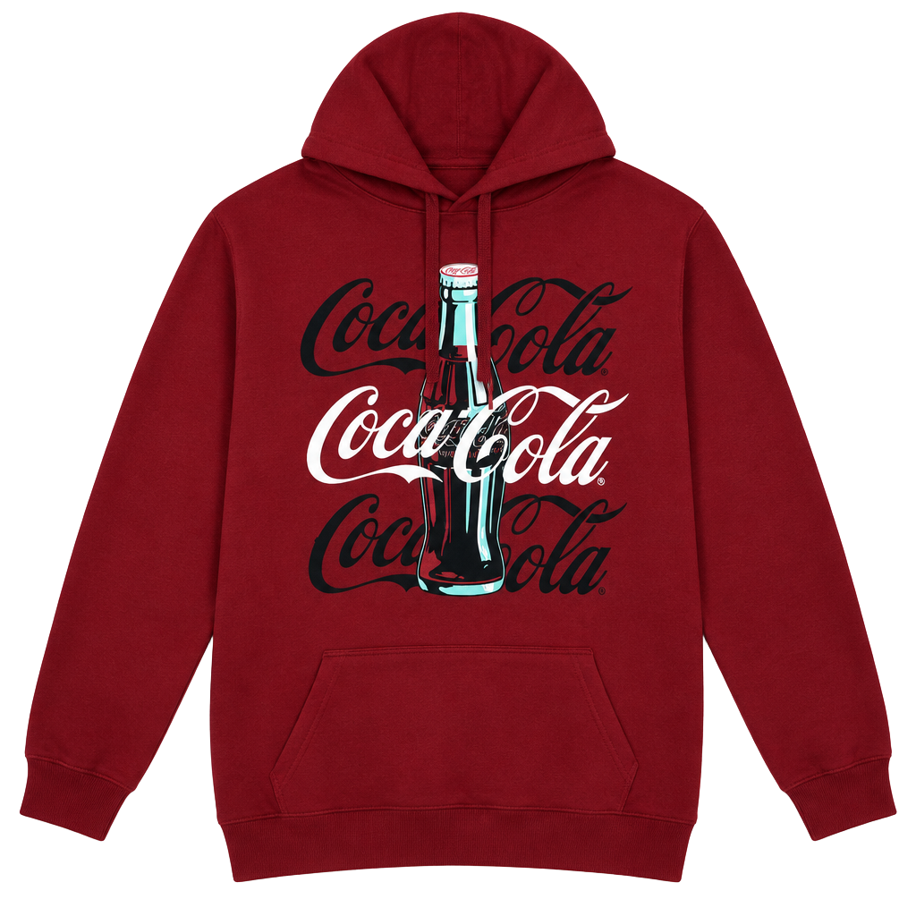 Coca-Cola Graphic Hoodie Size XL Red Pullover Sweatshirt 1
