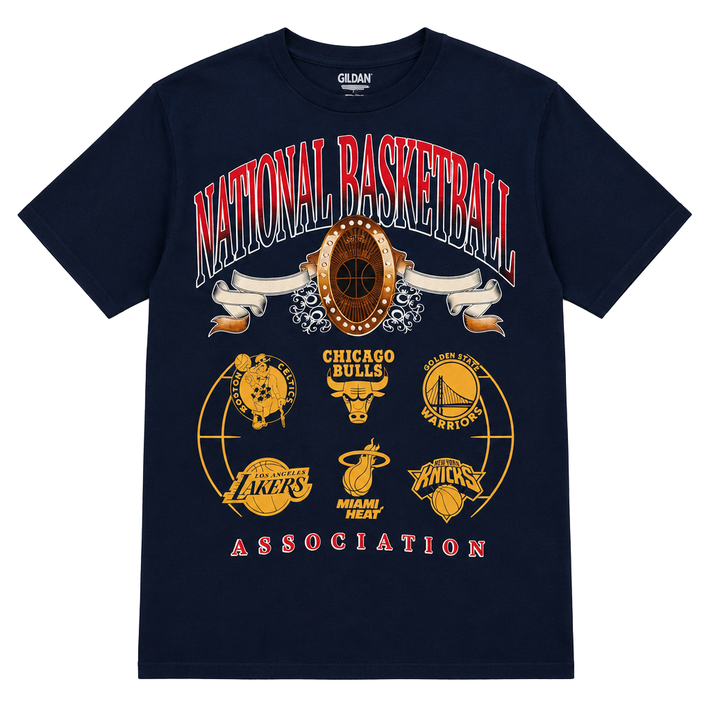 NBA National Basketball Association Teams T-Shirt Size L/G Navy Blue 1