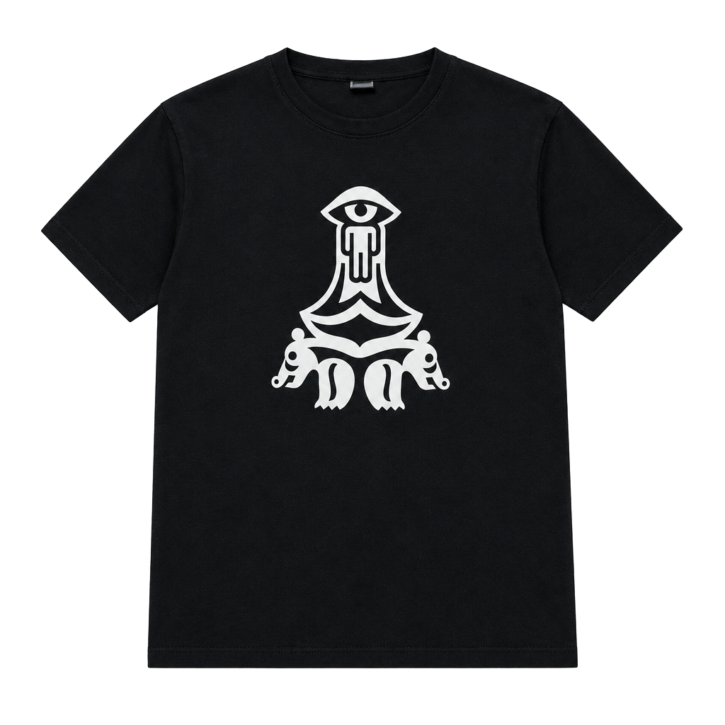 Black Graphic Eye Symbol T-Shirt Size L Streetwear Alternative Art Tee 1