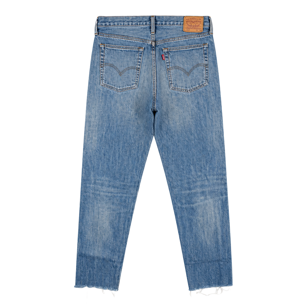 Levi's 721 High Rise Skinny Jeans Size W29 Blue Raw Hem 1