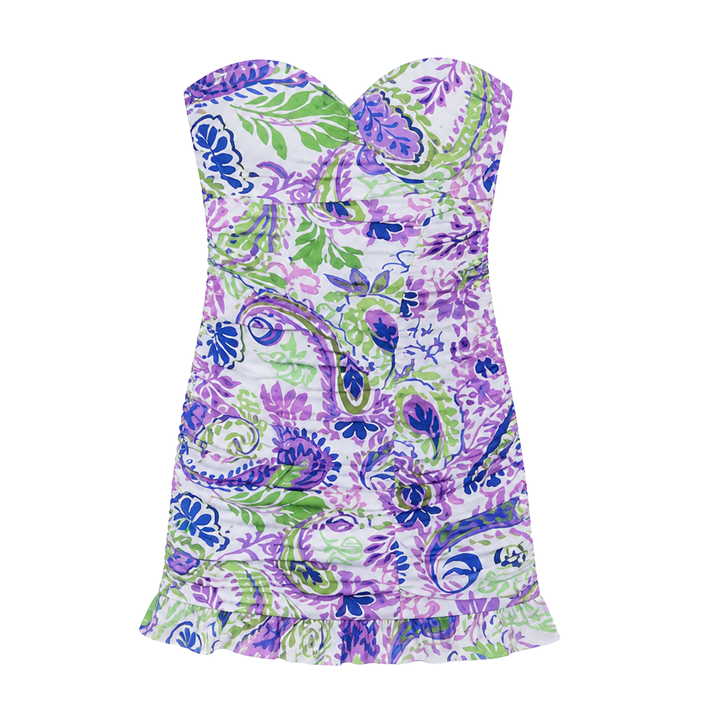 Zara Printed Draped Mini Dress Size M Multicolored Floral Ruched 1