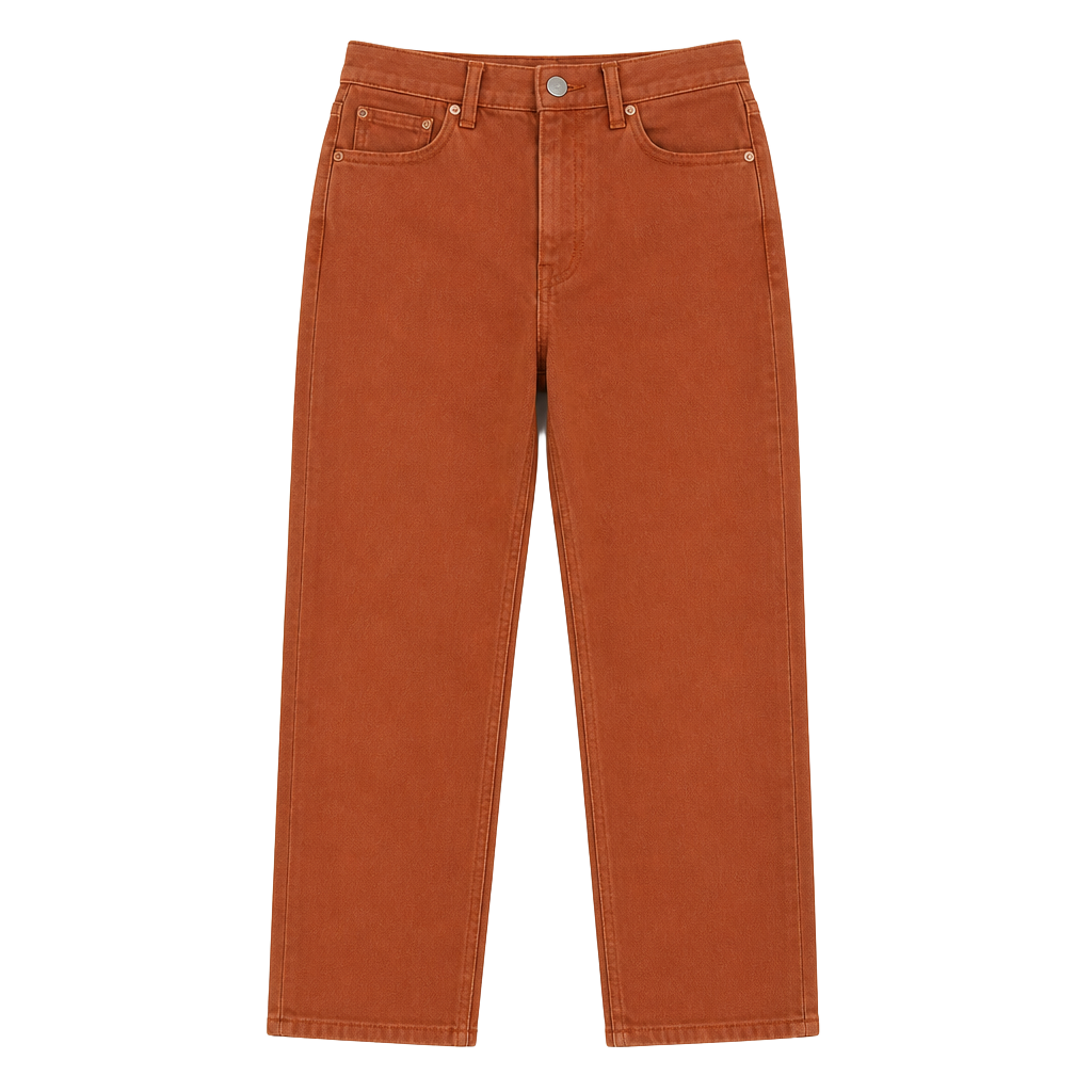 Zara Straight Leg Pants Size 4 Orange Denim 1