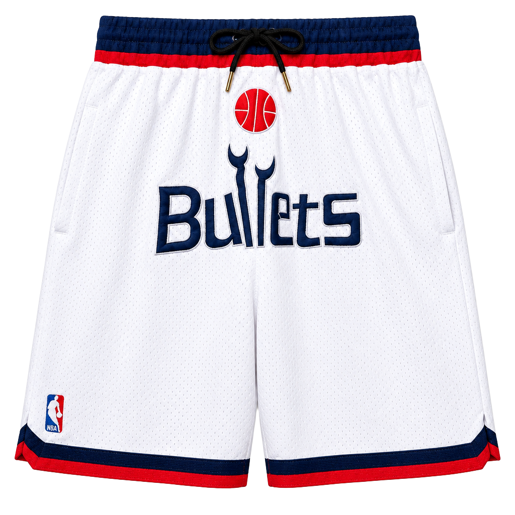 Just Don Washington Bullets Basketball Shorts Size XL White 1