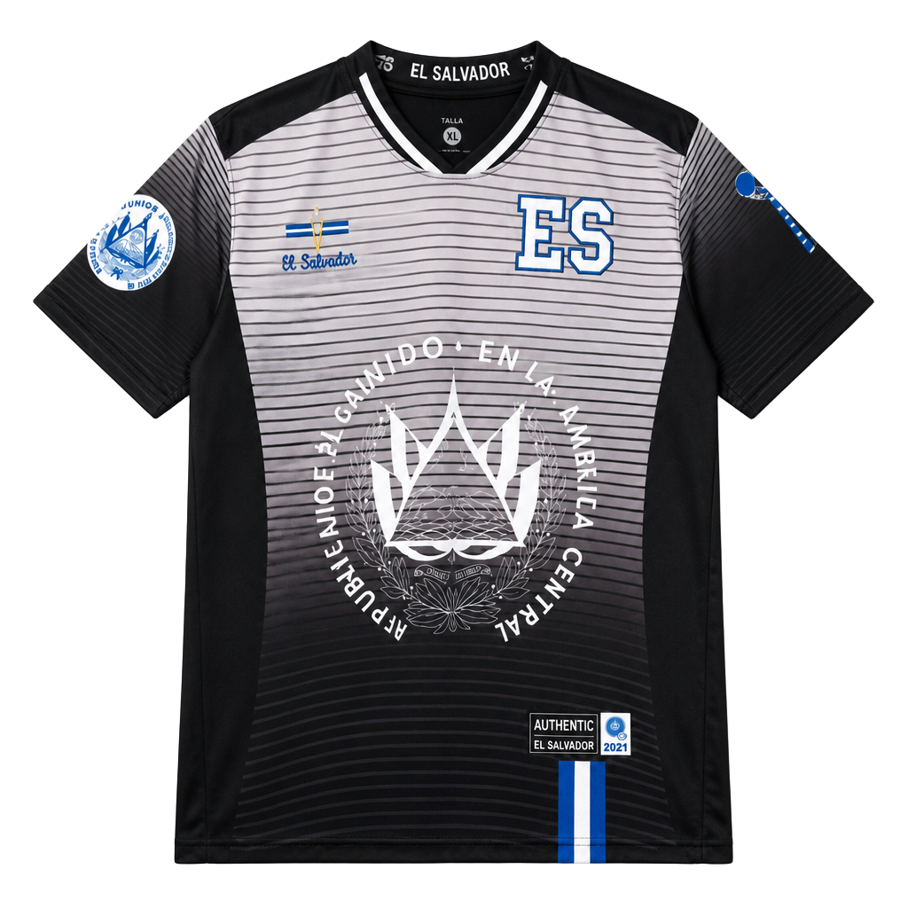 Fury El Salvador Soccer Jersey - El Salvador Men/Women/Unisex Short Sleeve, Sublimated, XL 1
