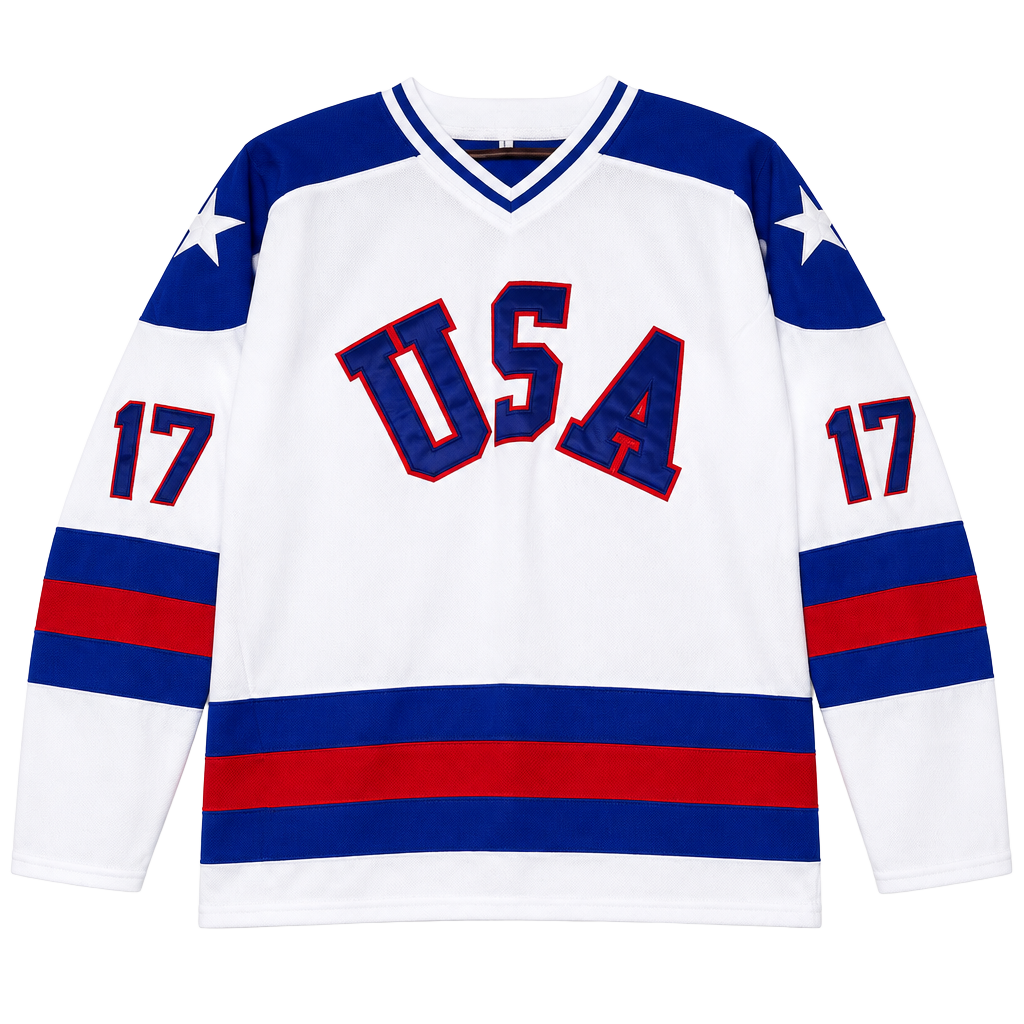 1980 USA Olympic Hockey Jersey Jack O'Callahan White Size L 1