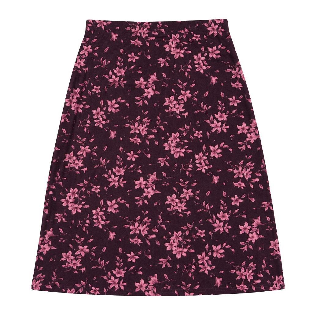 Kathie Lee Collection Skirt Size Extra Large Plum Floral Velvet 1
