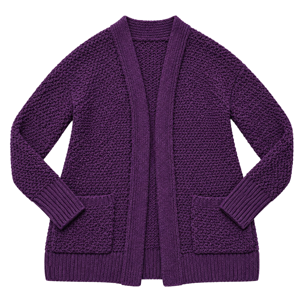 SO Sweater Cardigan Size S Purple Burgundy Open Front Knit Pocket 1