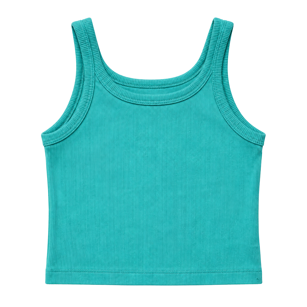 Victoria's Secret Pink Ribbed Tank Top Size XS Blue Crop 1