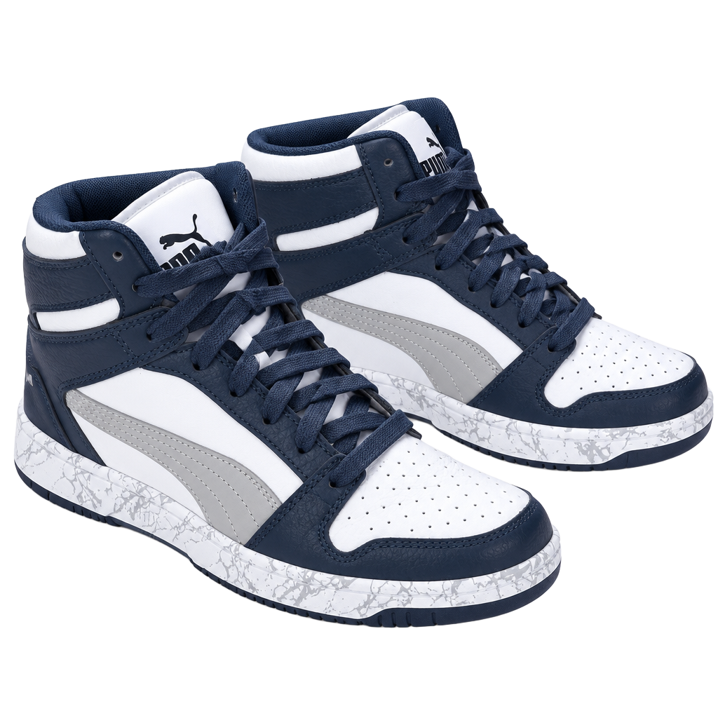 Puma Rebound Layup Size 6C Blue White High Top Sneakers 1