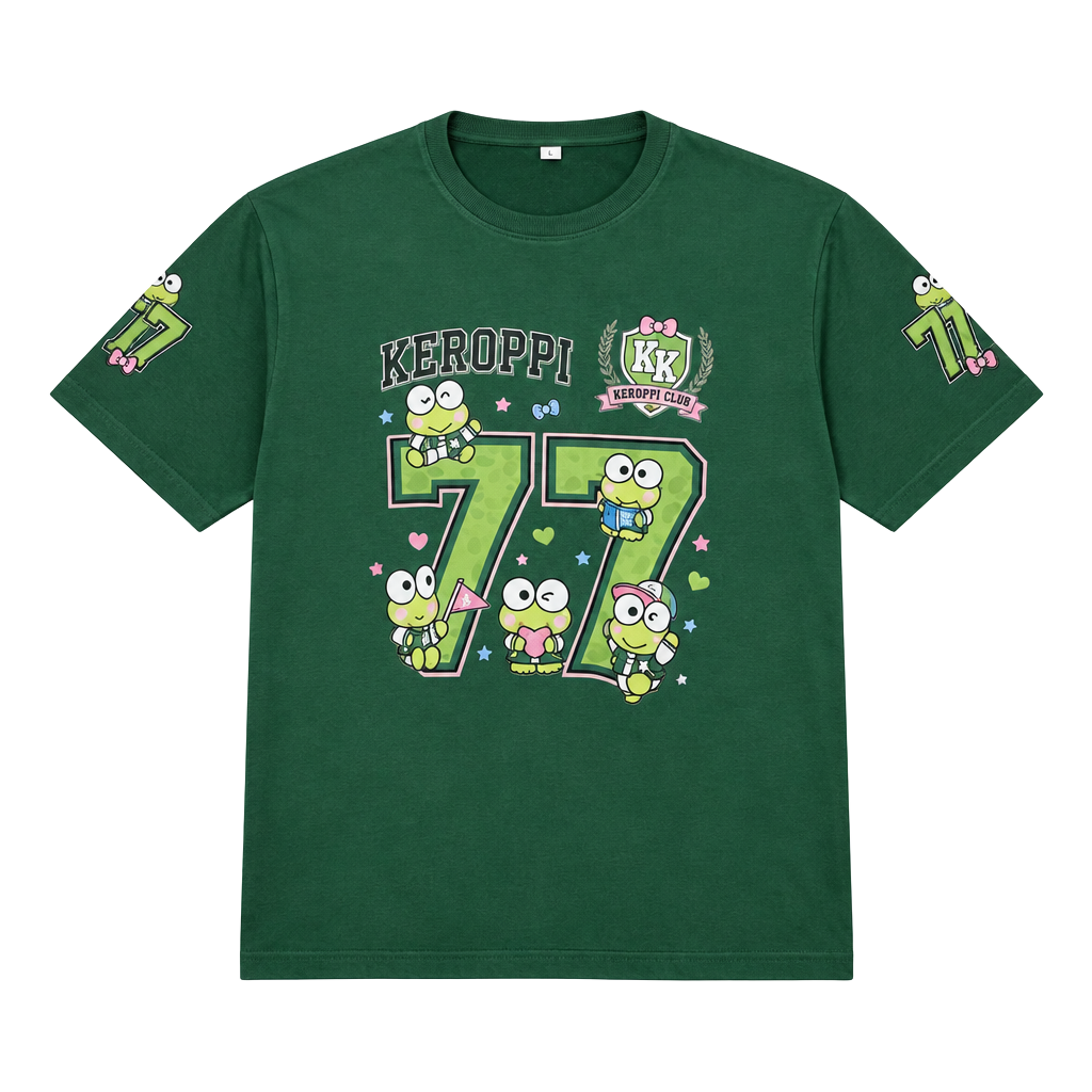 Sanrio Keroppi T-Shirt Green Graphic 1