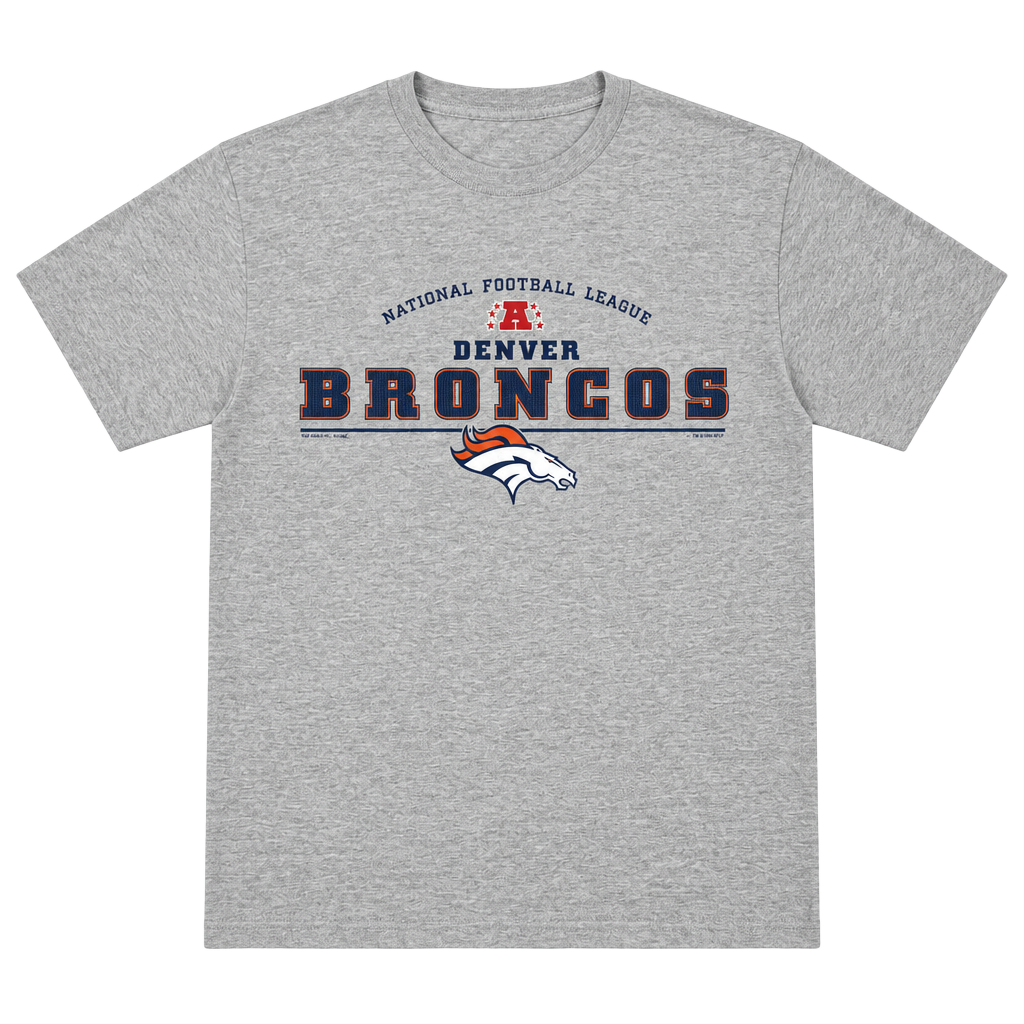 Y2K NFL Denver Broncos T-Shirt Gray Graphic Print Football 1
