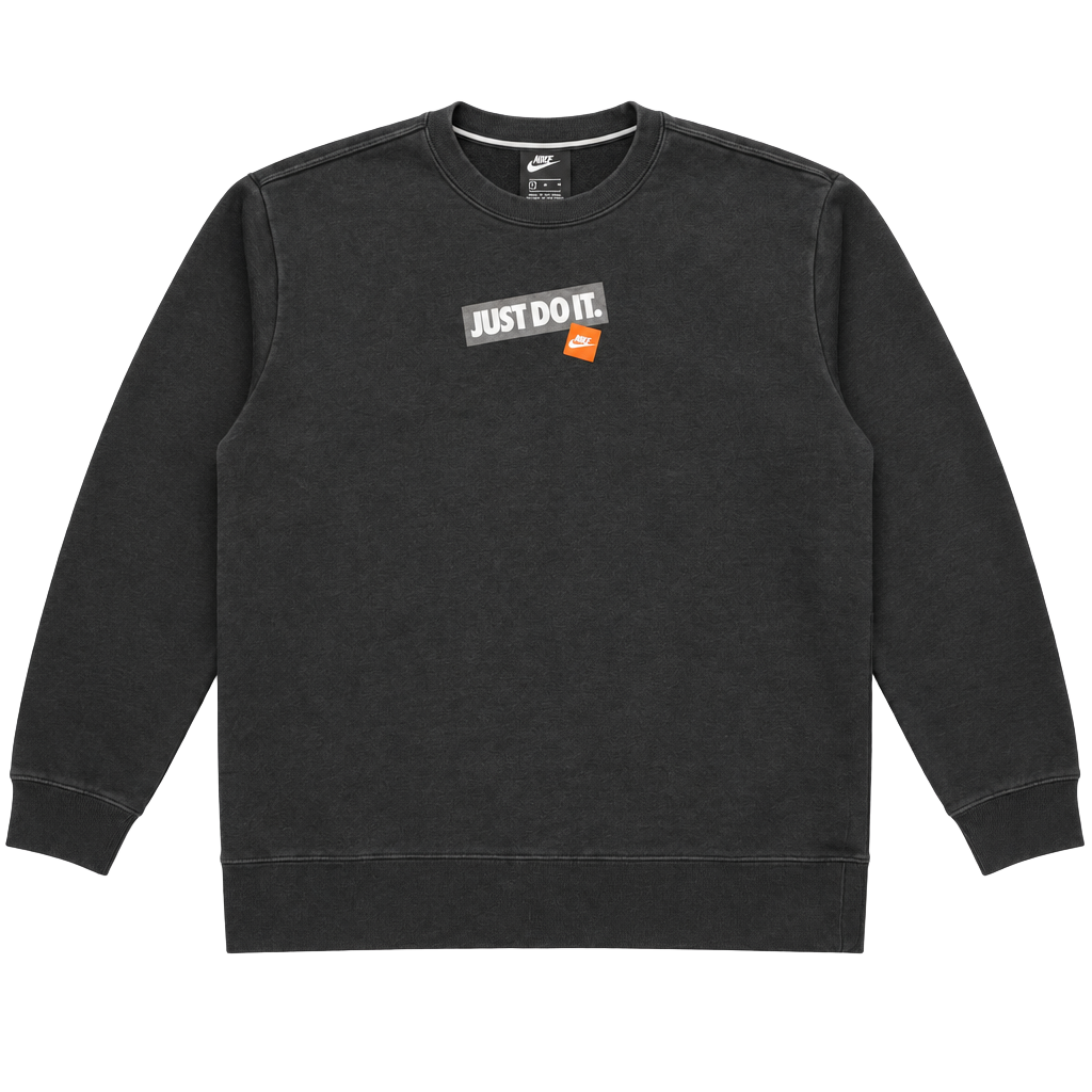 Nike Just Do It Sweatshirt Size M Black Fear Quotes Pullover 1