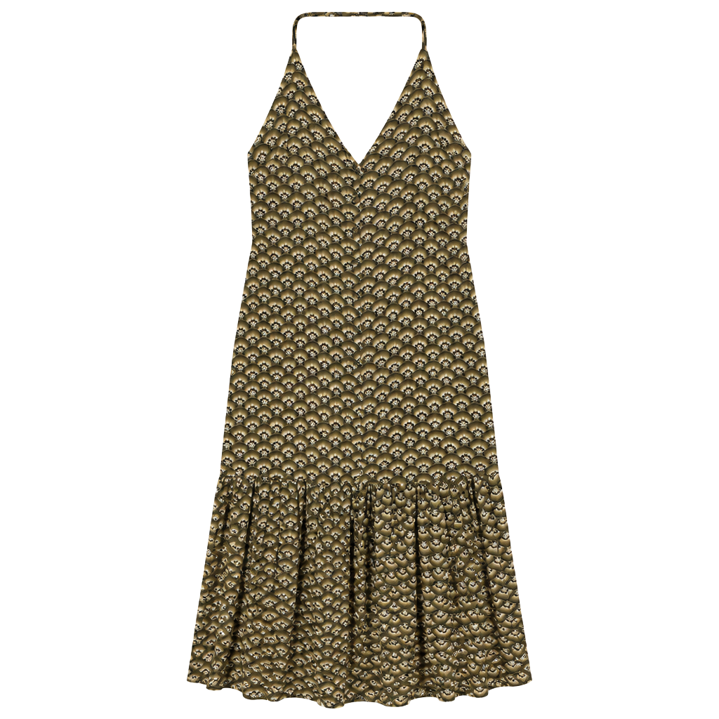 Farm Rio Art Deco Fan Print Button-Front Maxi Dress 1