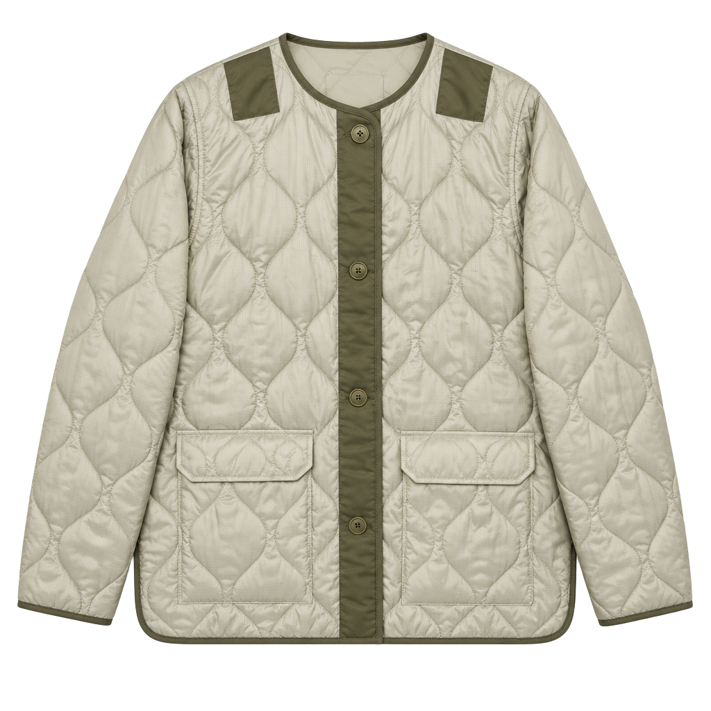 Hudson Quilted Jacket Size M Natural 1
