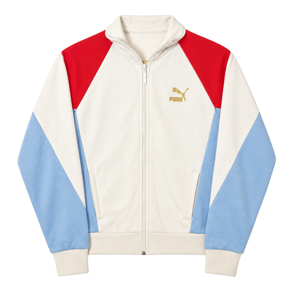 Puma Archive Track Jacket Size M Colorblock White Red Blue Retro 1