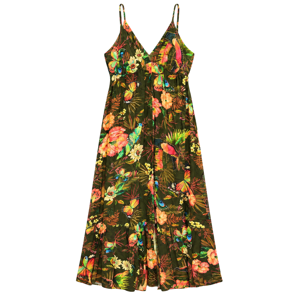 Farm Rio Tropical Print V-Neck Maxi Dress 1