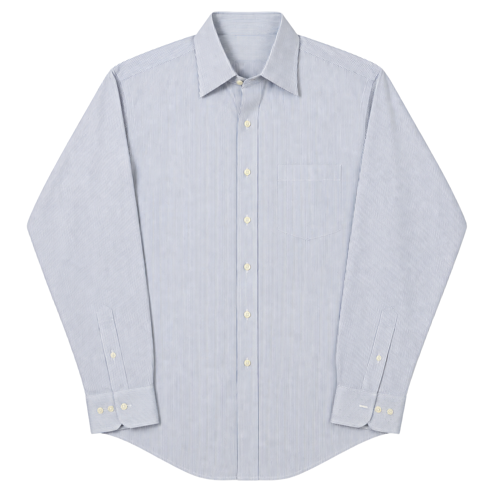 Brooks Brothers Dress Shirt Size 16.5-4/5 Blue White Striped Non-Iron 1