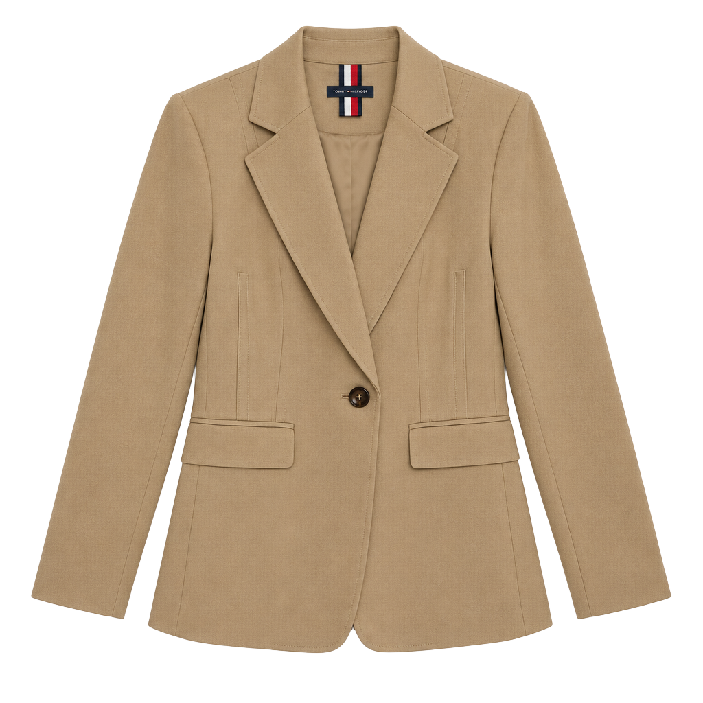 Tommy Hilfiger Tailored Blazer Size 8 Camel Tan Single Button Jacket 1