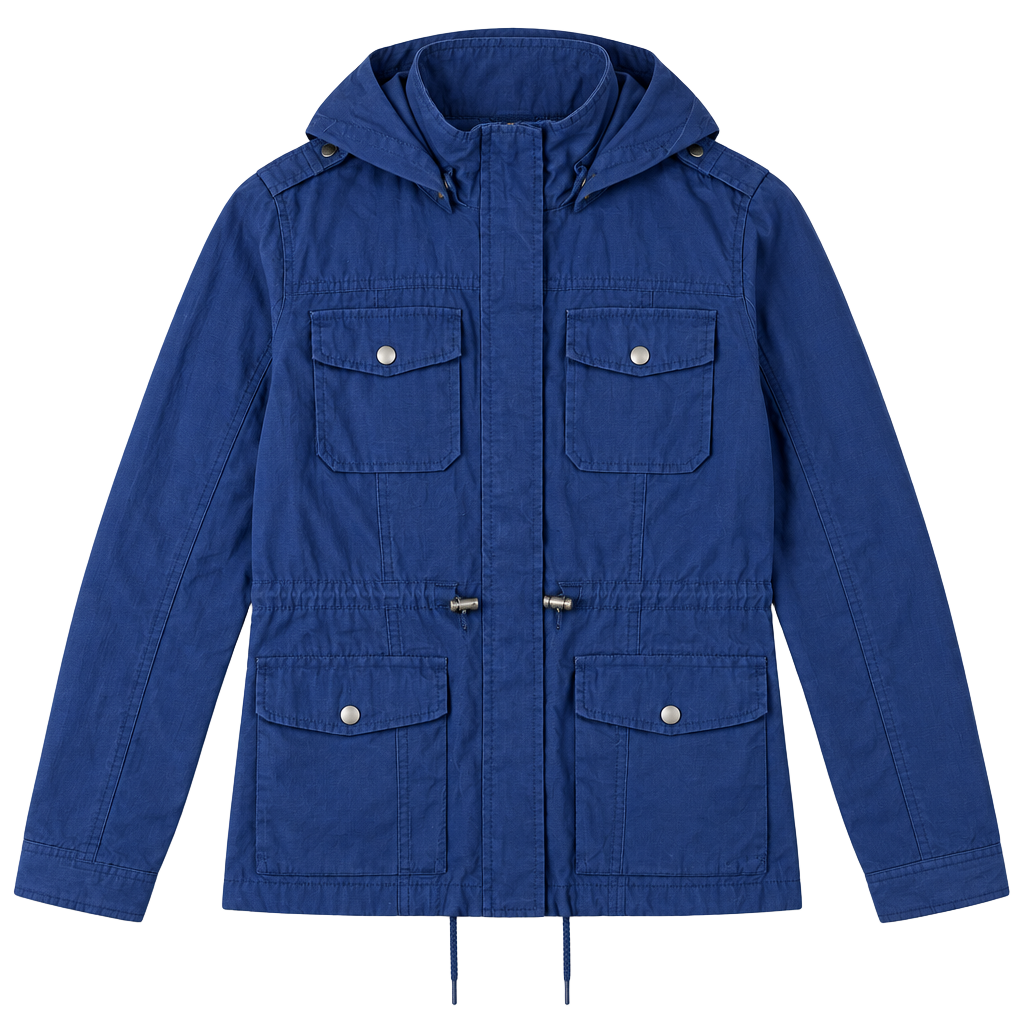 Chocolate USA Utility Jacket Size L Blue Cotton Hooded 1