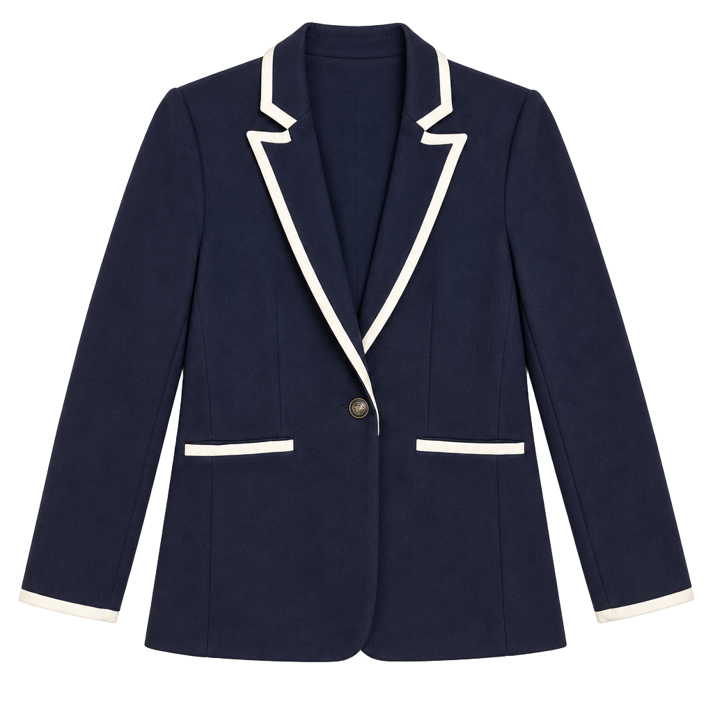 Elie Tahari Navy White Trim Blazer Jacket 1