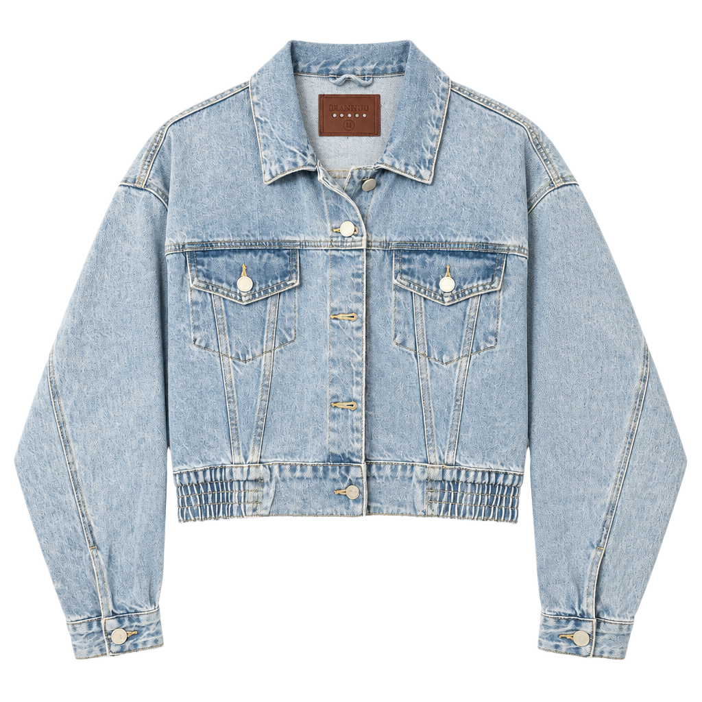 BlankNYC Denim Jacket Size M Cropped Blue Cotton Distressed 1