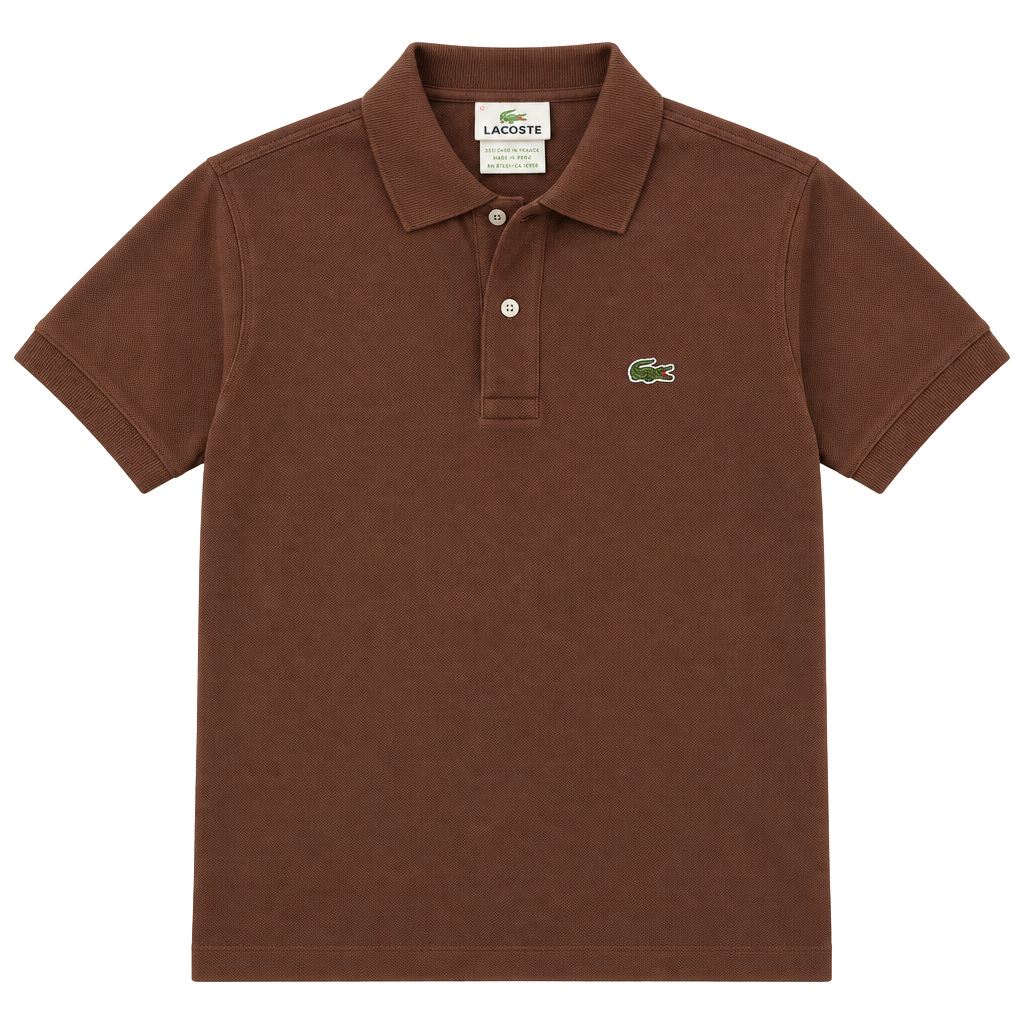 Lacoste Polo Shirt Size 5 Brown Short Sleeve Cotton 1