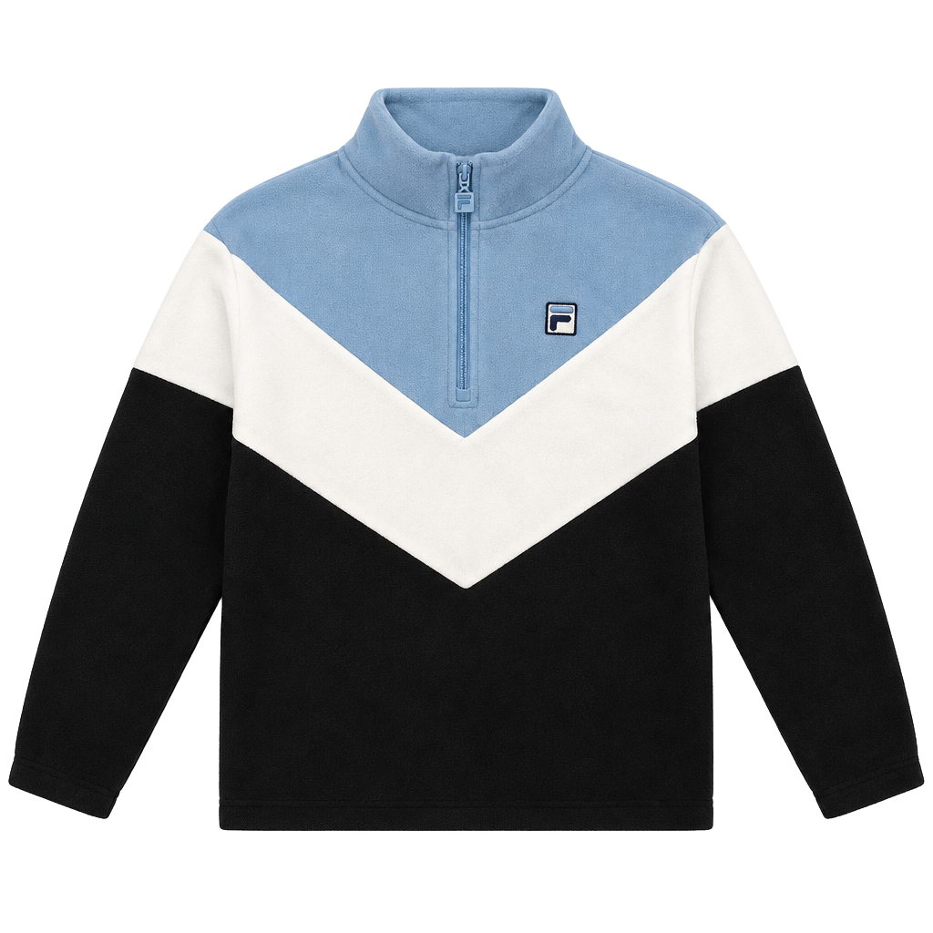 Fila Quarter Zip Sweatshirt Size L Blue White Black Chevron 1
