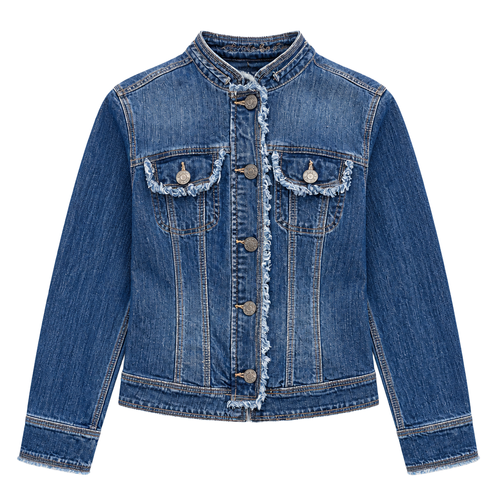 Fitted Moto Denim Jacket 1