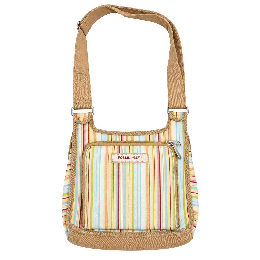 Fossil Multicolor Striped Canvas Crossbody Bag 1