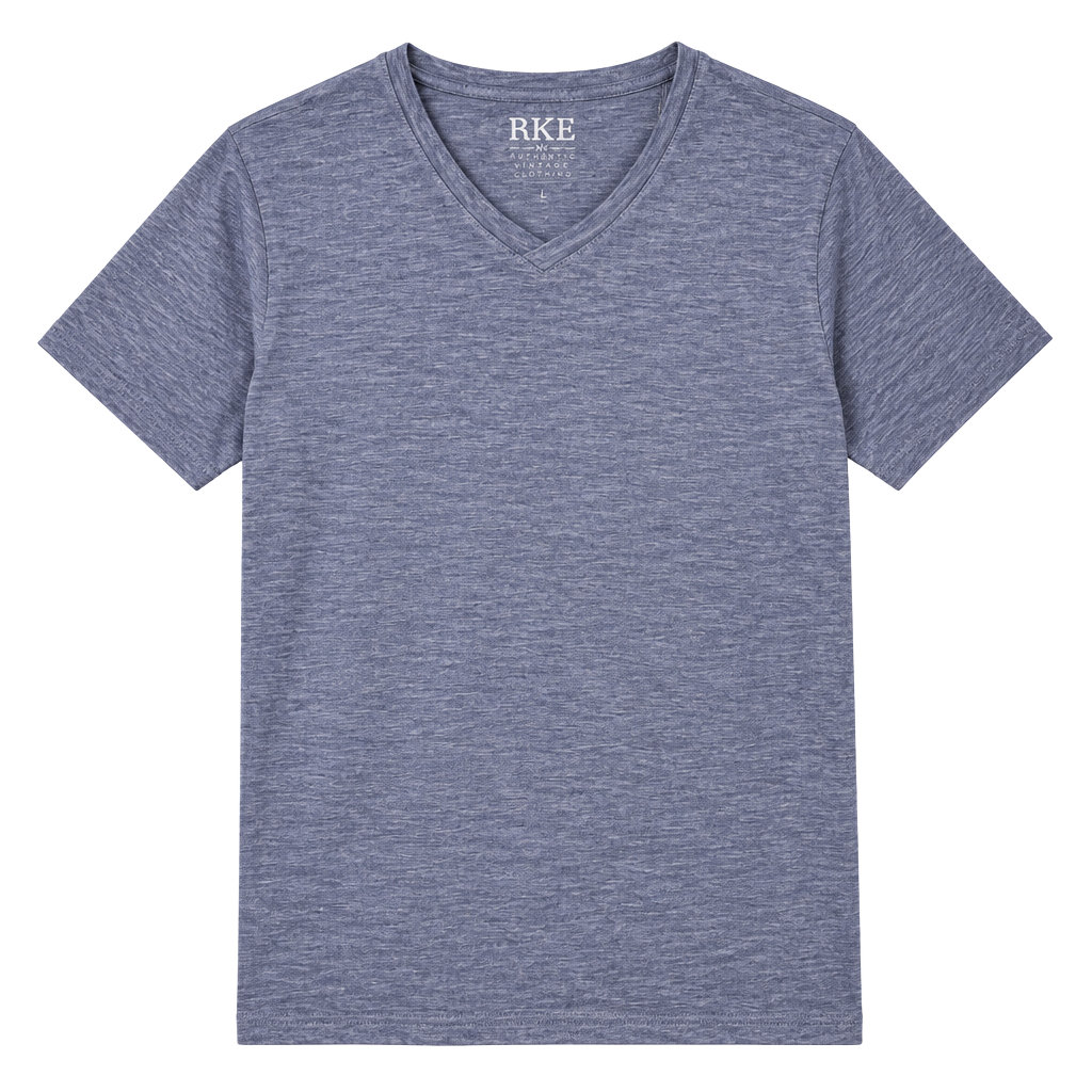 BKE V-Neck T-Shirt Size XL Blue Hash Knit Short Sleeve 1