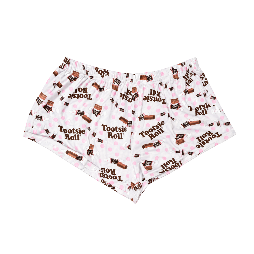 Tootsie Roll Lounge Shorts Pink White Pajama Shorts 1